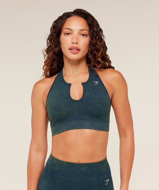 GSW-0099 Steel Seamless Halter Neck Bra - Deep Petrol Blue