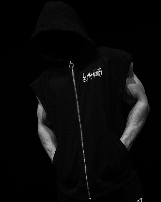 BD-0082 Venom Cutoff Zip-up Hoodie [VOID BLACK]