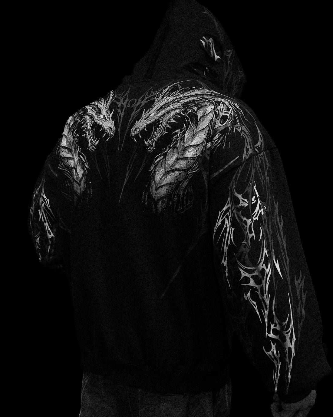 BD-0074 Tarnished Leviathan Oversized Zip-up Hoodie [DARKNESS]