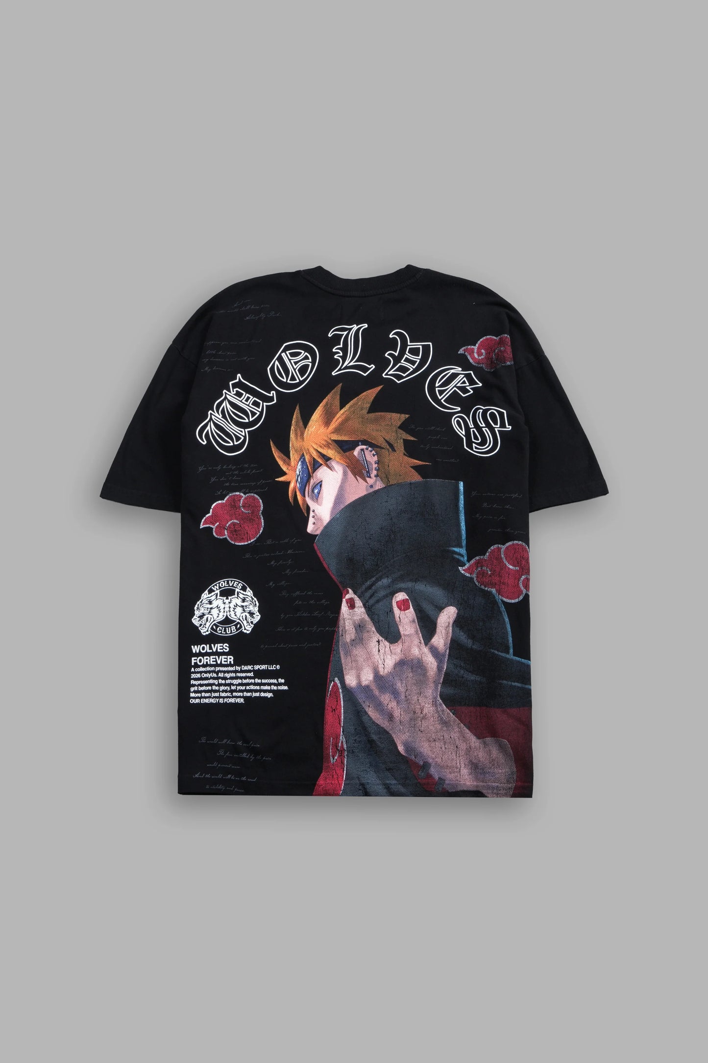 DS-0208 No Pain No Gain Premium Oversized Tee in Black