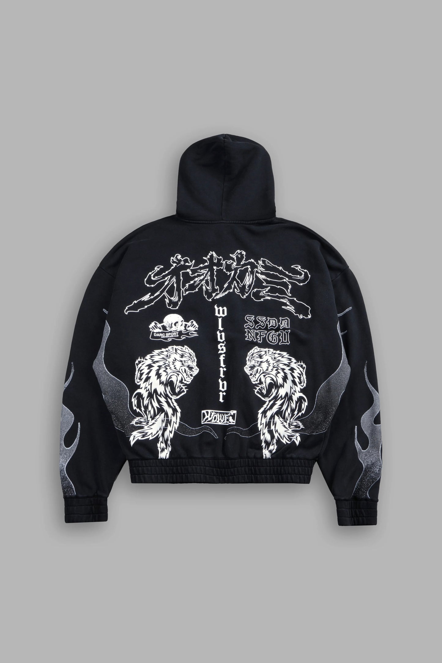 DS-0317 OUR CODE CHAMBERS ZIP HOODIE IN BLACK