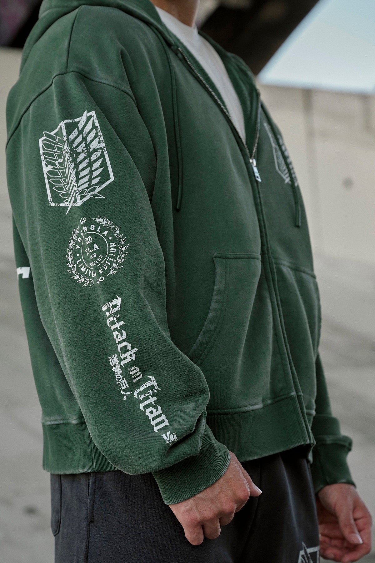 5138 - AOT© x YLA Zip-Up Hoodies - Green