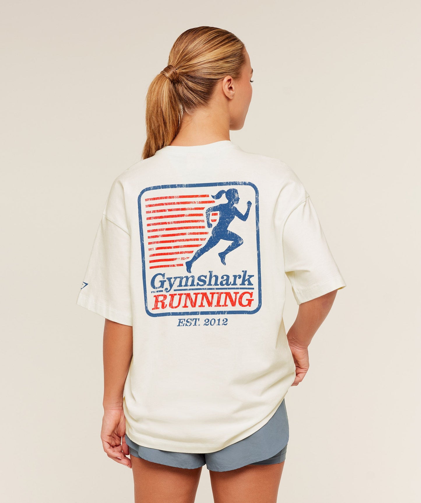 GSW-0119 Gymshark Run Club Graphic Short Sleeve T-Shirt - GS Soft White