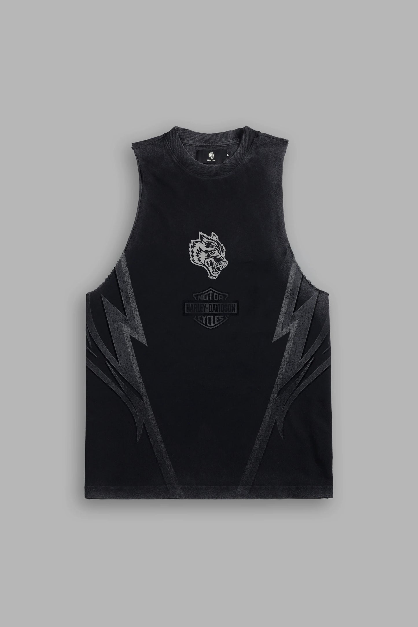 DS-0233 Iron Sakura Tommy Muscle Tee in Black Drift Wash