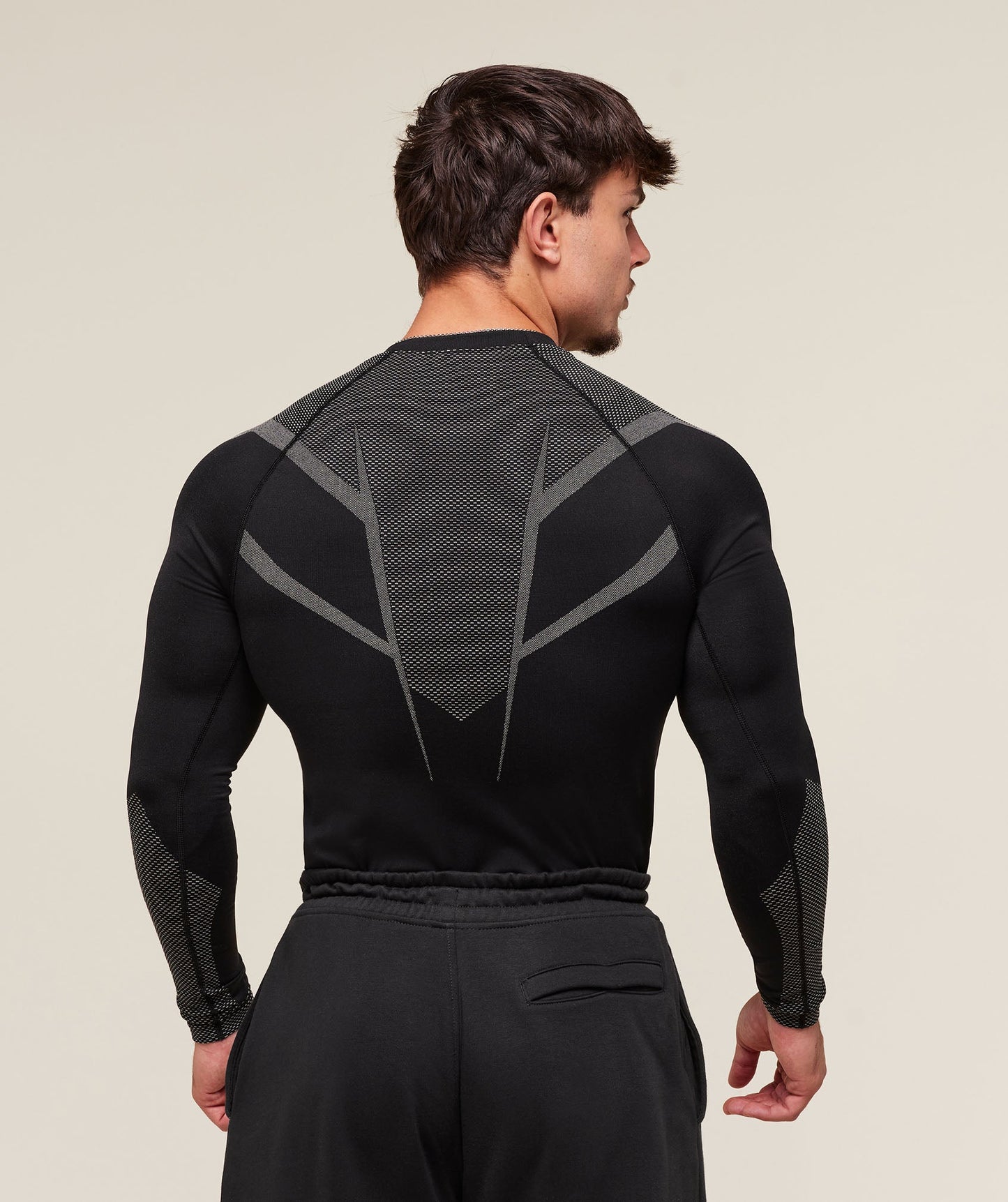 GS-0080 Onyx 5.0 Seamless Long Sleeve T-Shirt - Black/Light Grey