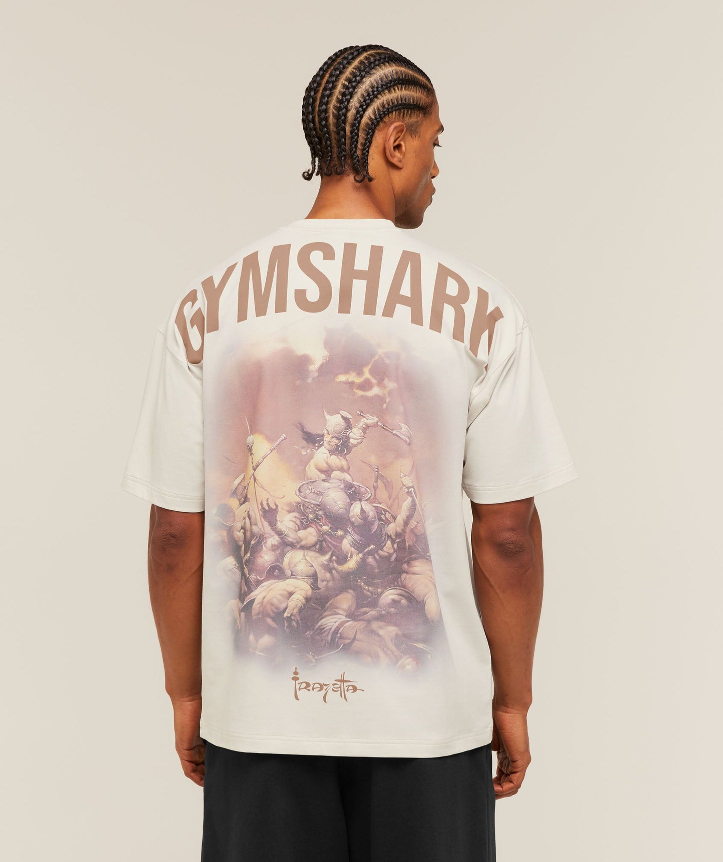 GS-0044 Gymshark GS x Frazetta Power T-Shirt - Tinted White