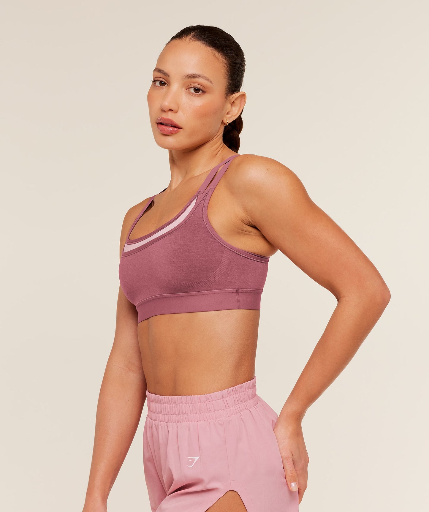 GSW-0110 Interval Seamless Medium Support Sports Bra - Reset Pink/Light Pink