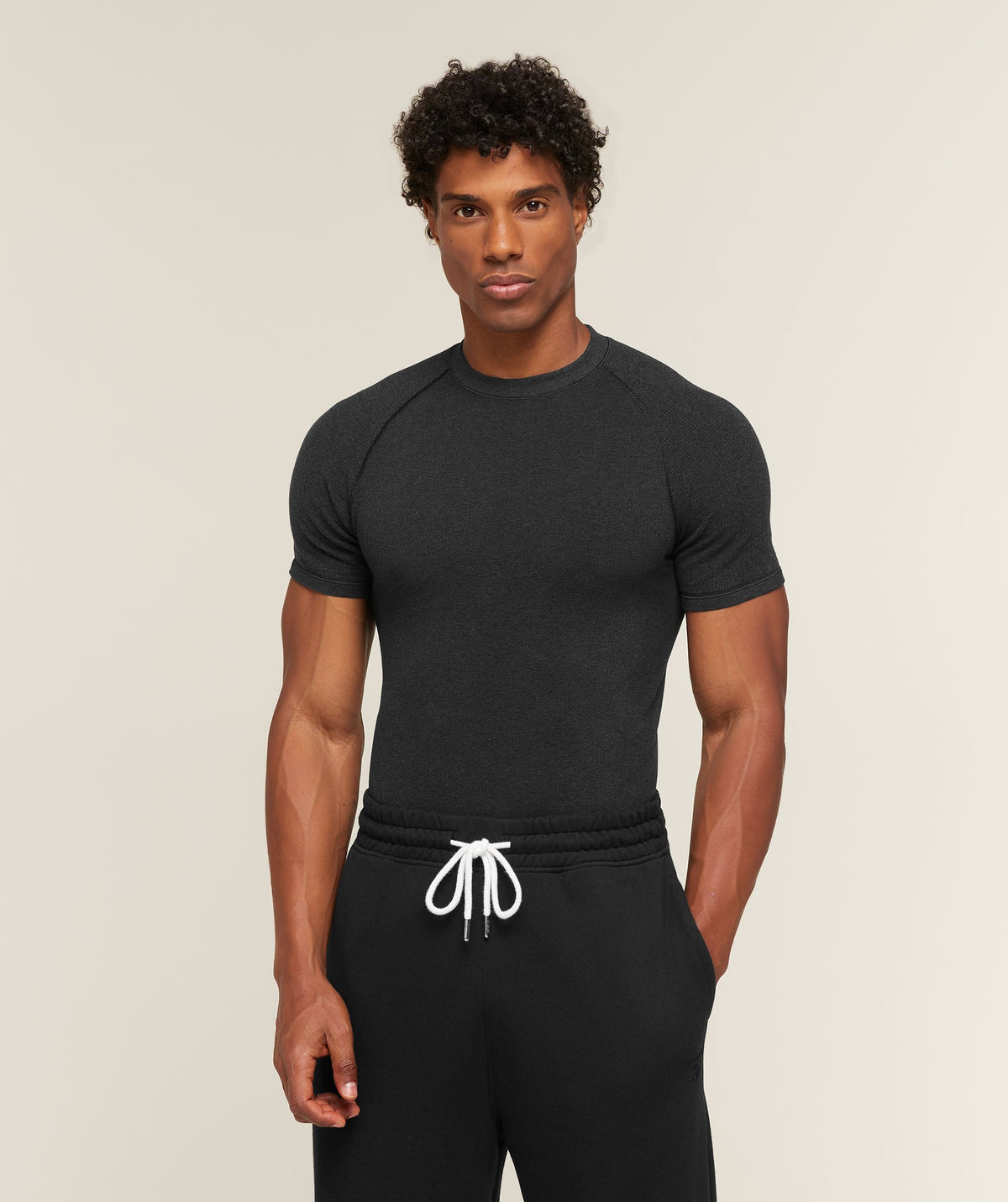 GS-0146 Cotton Seamless T-Shirt - Black Marl