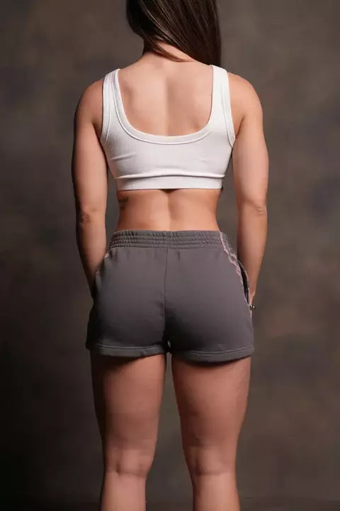 DSHE/HAR-0028 Real Recognize Real Ellie Sweat Shorts in Slate Gray