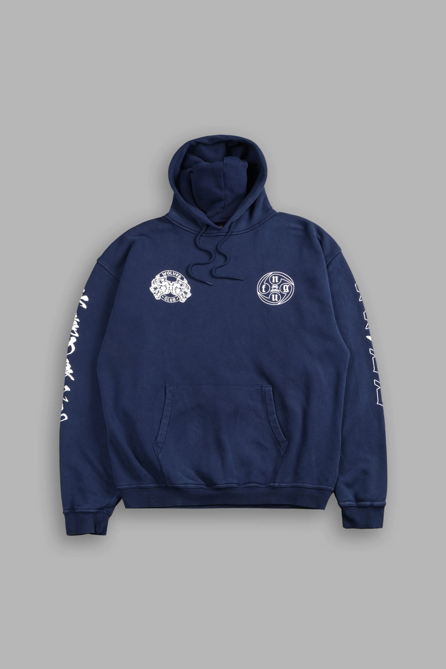 DS-0323 KAZOKU OKAMI BISHOP HOODIE IN NAVY