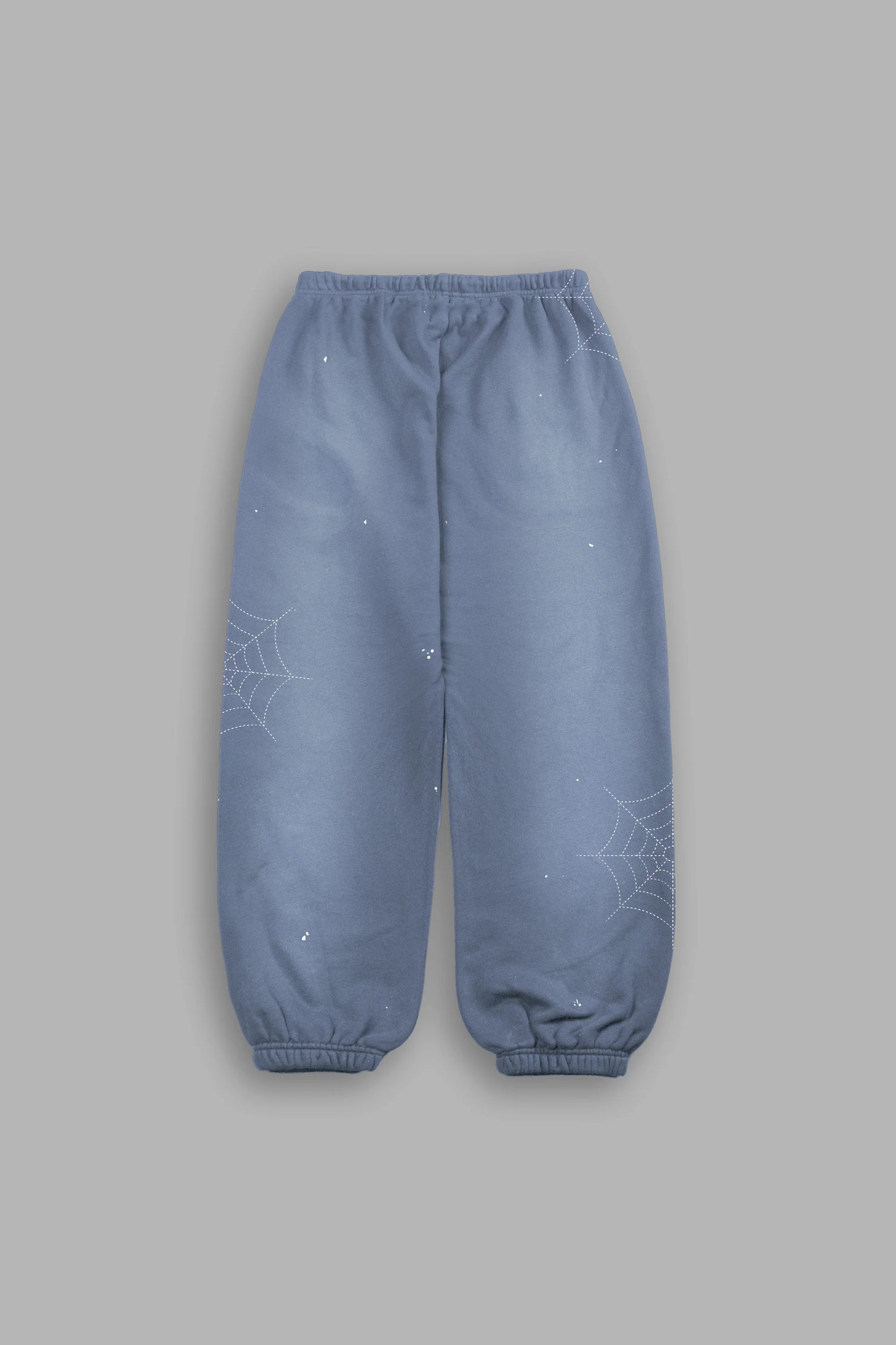 DS-0274 Sashiko Webs Lightweight Lounger Sweat Pants in Norse Blue Sun Fade