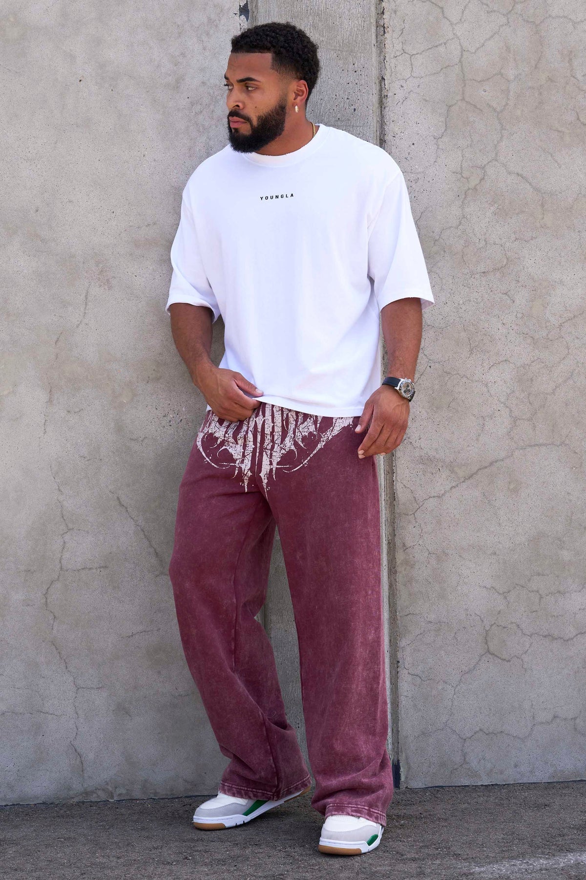 2079 - DARK WAVE JOGGERS - BURGUNDY WASH