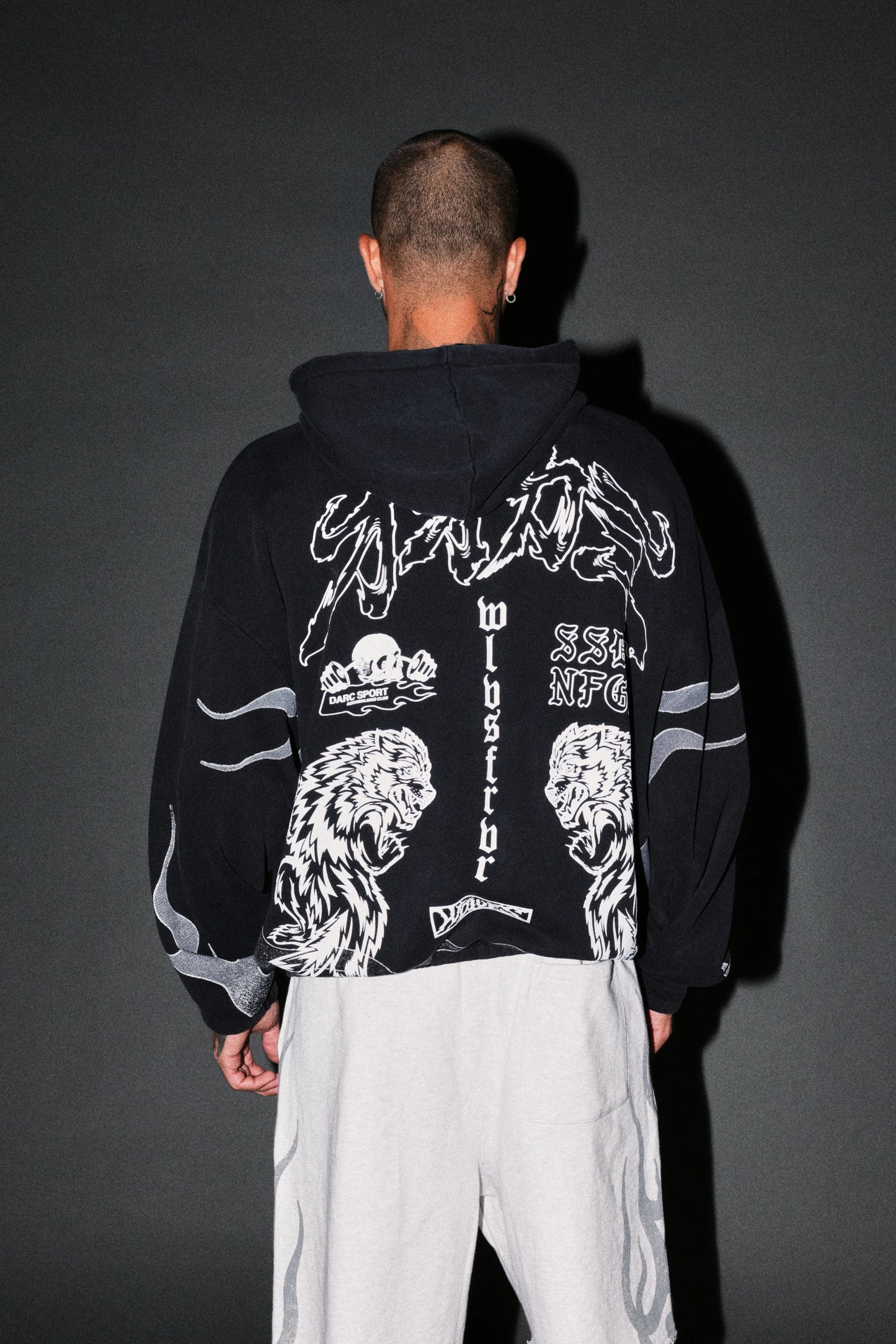 DS-0317 OUR CODE CHAMBERS ZIP HOODIE IN BLACK