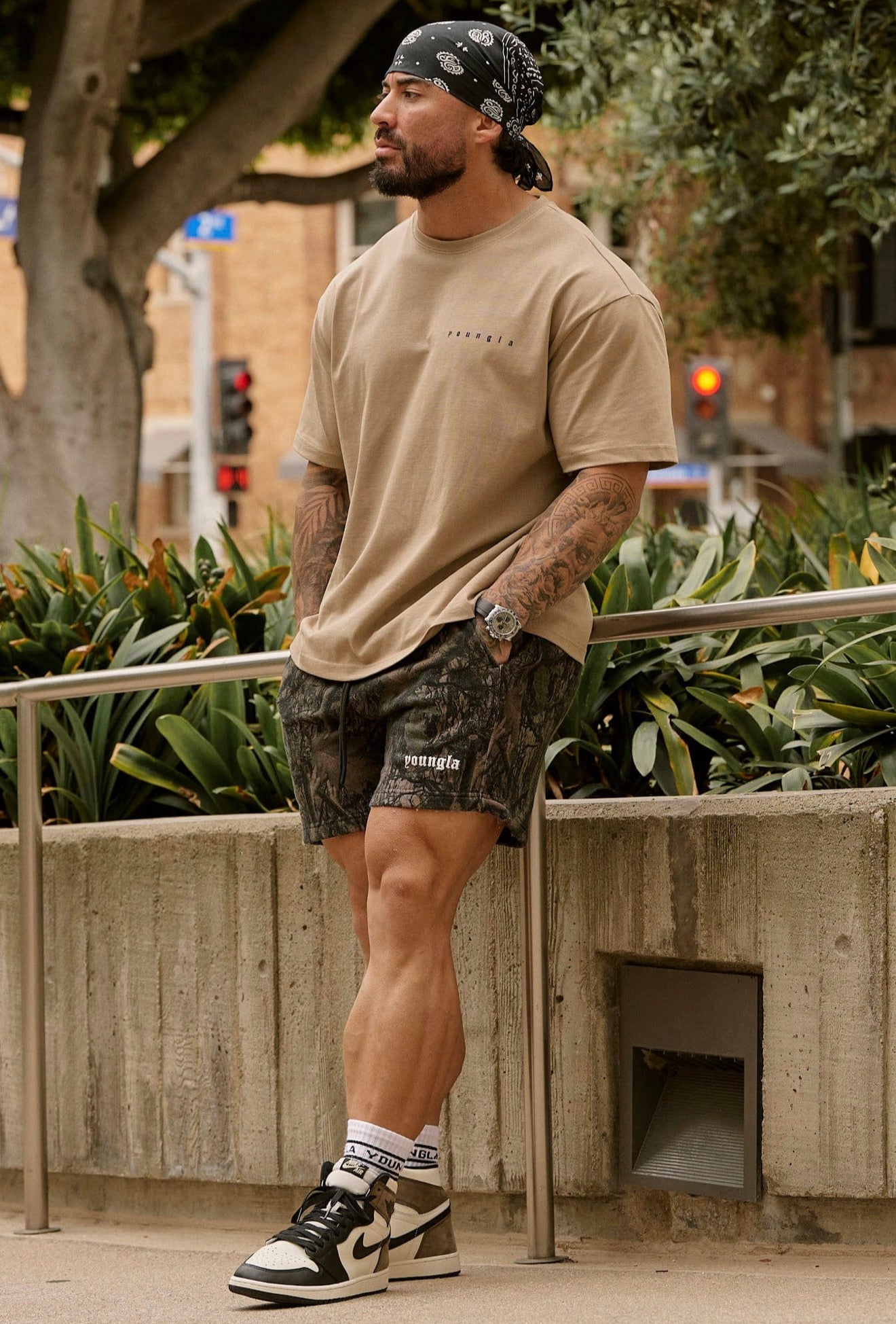 1118 - Tree Camo Cotton Shorts - Dark Tree Camo