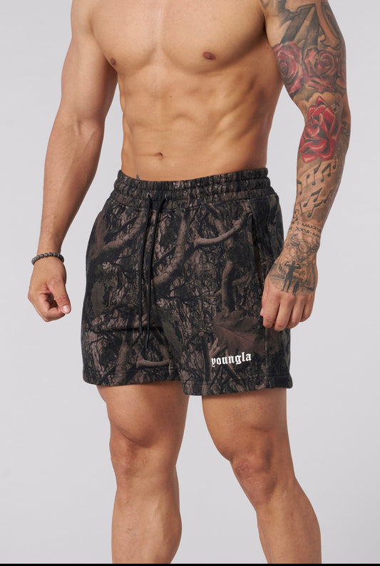 1118 - Tree Camo Cotton Shorts - Dark Tree Camo