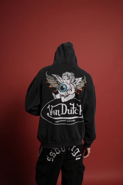 DS/VD-0083 VON WILD UNISEX "PIERCE" HOODIE IN BLACK