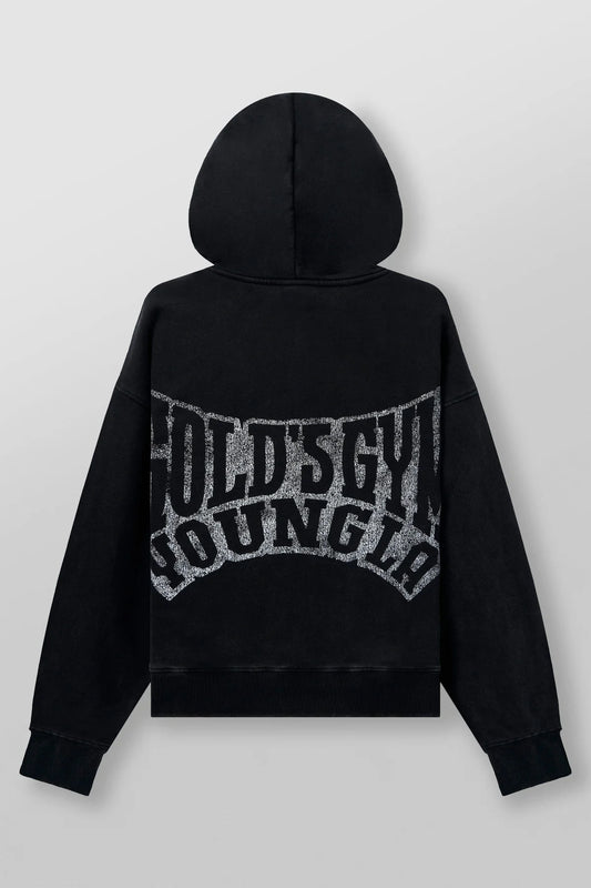 5162 - GOLDS GYM THROWBACK ZIP-UPS BLACK