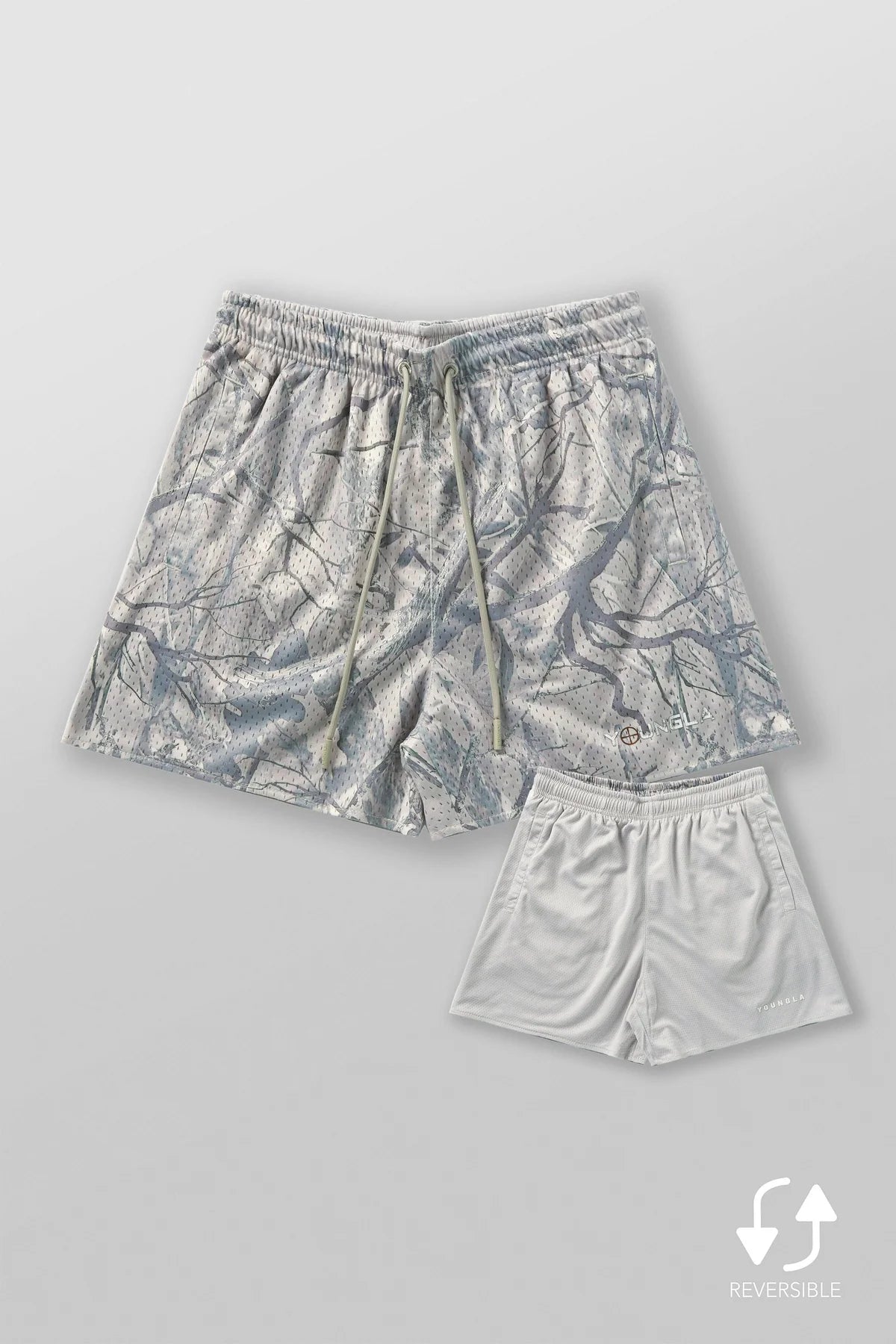 1117 - TREE CAMO MESH SHORTS - TAN TREE CAMO