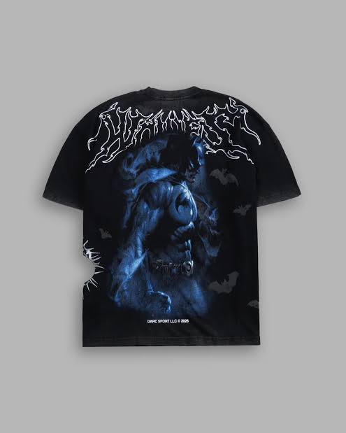 Bats In The Night Premium Oversized Tee in Black