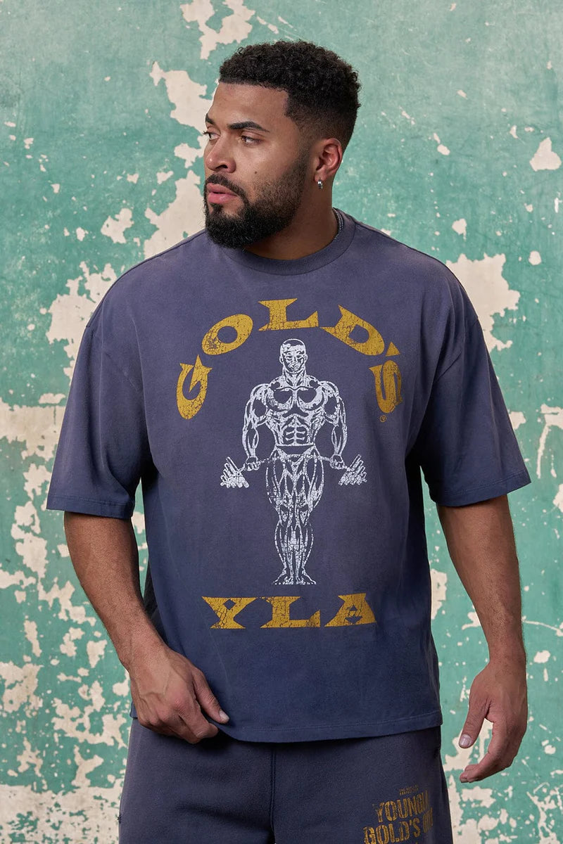 4213 - GOLD'S IRON LEGACY ICON TEES - NAVY