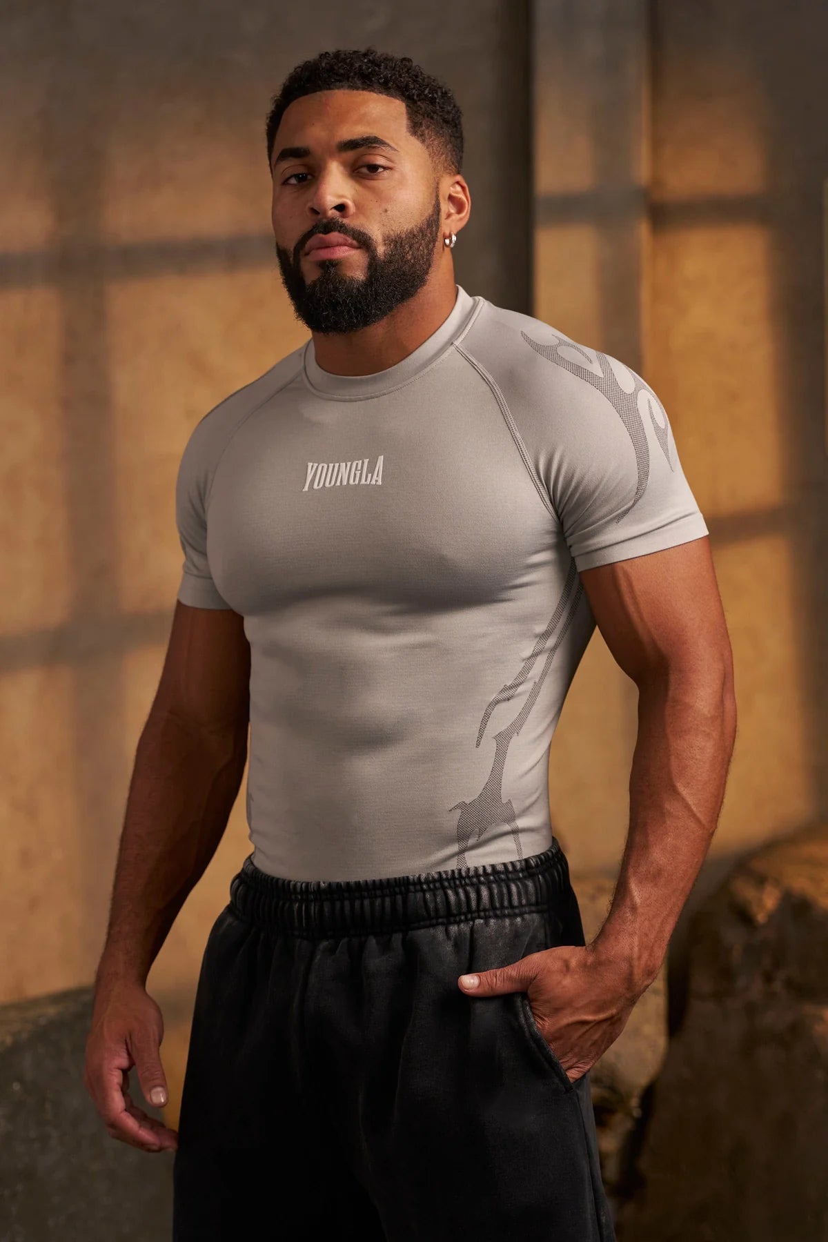 4067 - GOTHIC COMPRESSION TEES - GREY