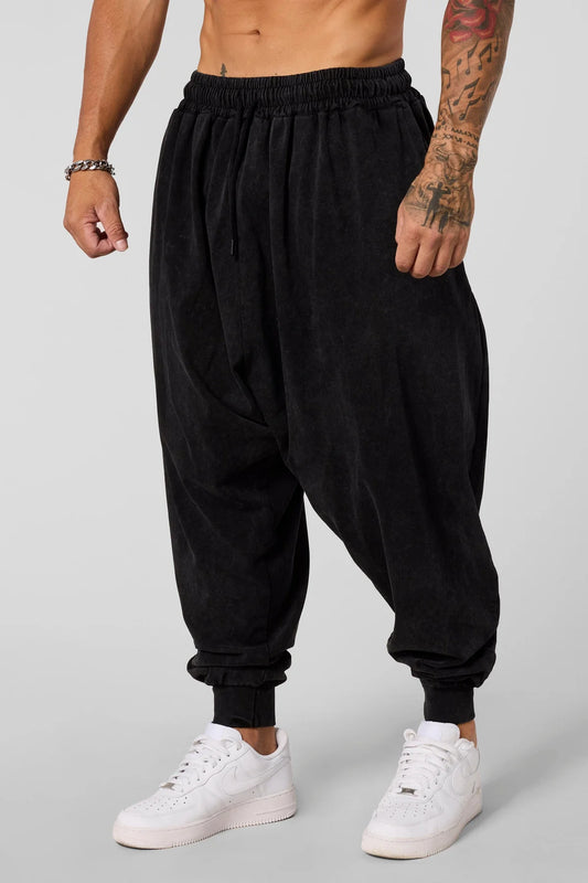 2029 - HAREM PANTS - BLACK WASH
