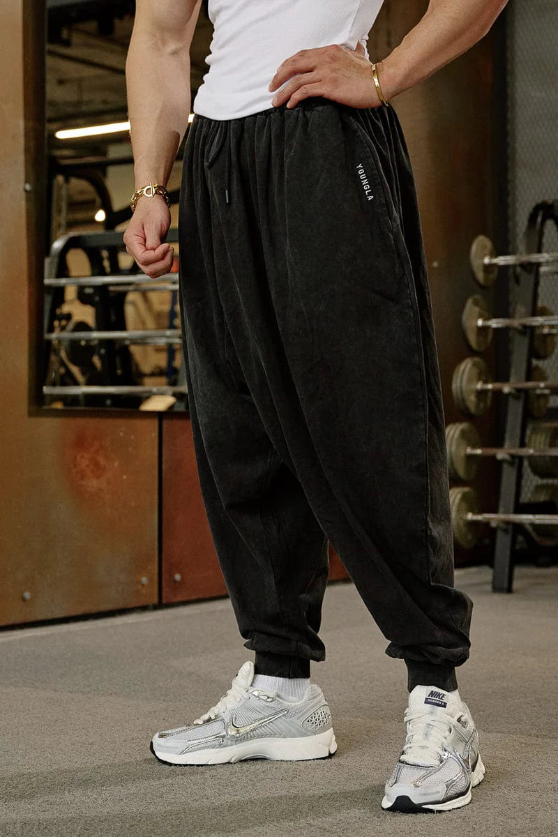 2029 - HAREM PANTS - BLACK WASH