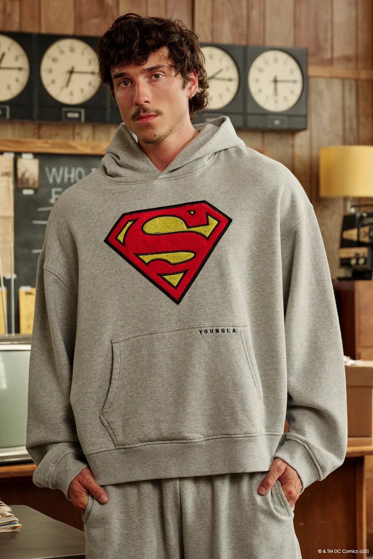 5079 - SUPERMAN LEGACY HOODIES - HEATHER GREY