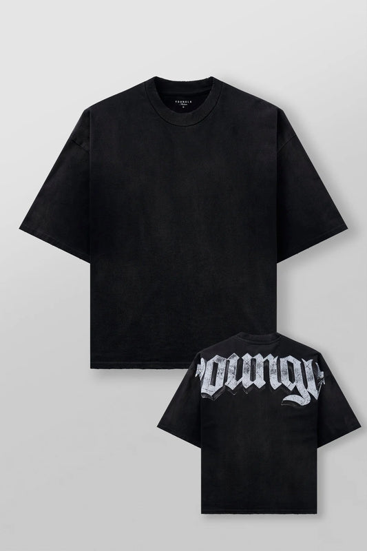 4159 - HUGE TEES - BLACK WASH