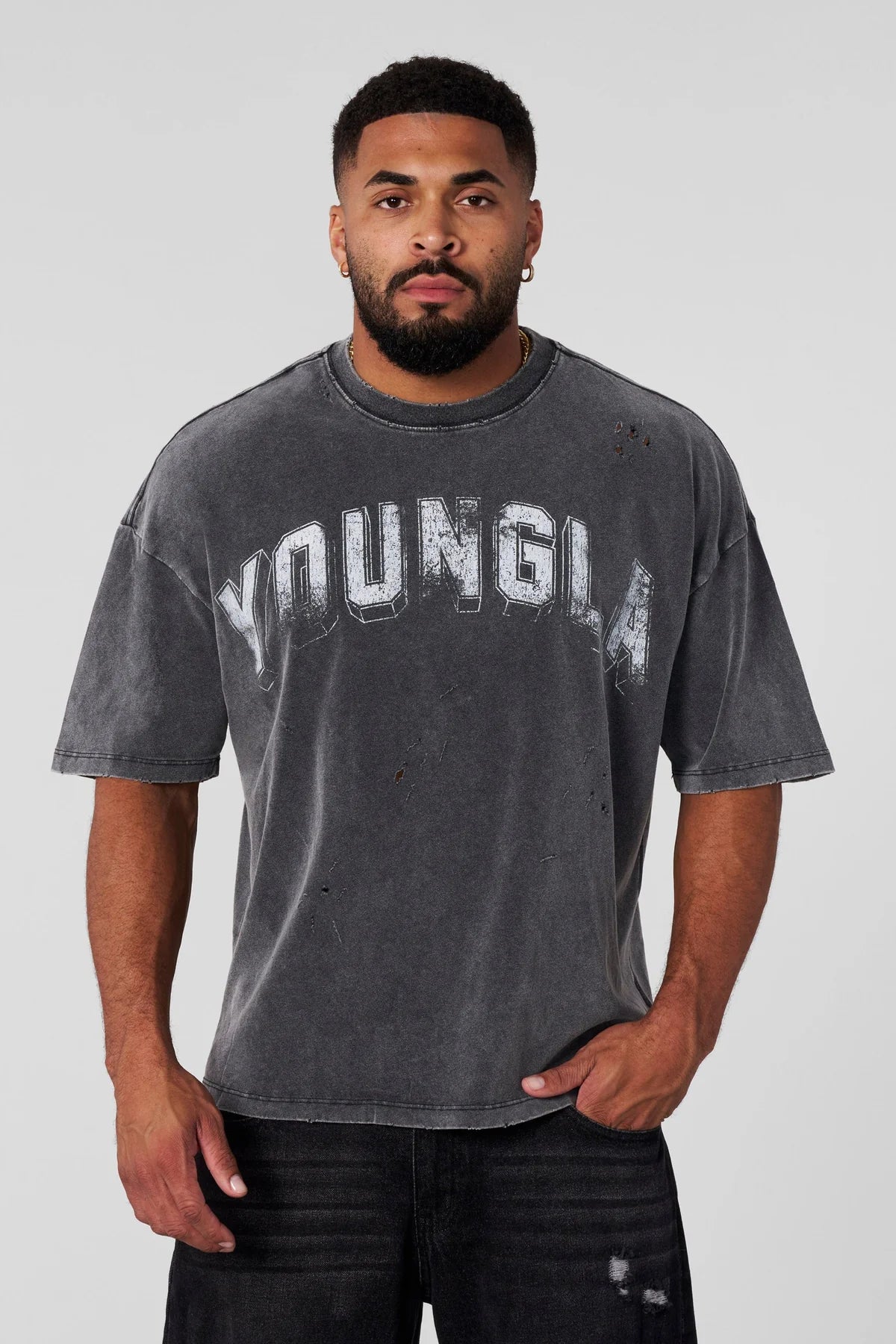 4146 - SCUFFED CLOUD TEES - GREY WASH