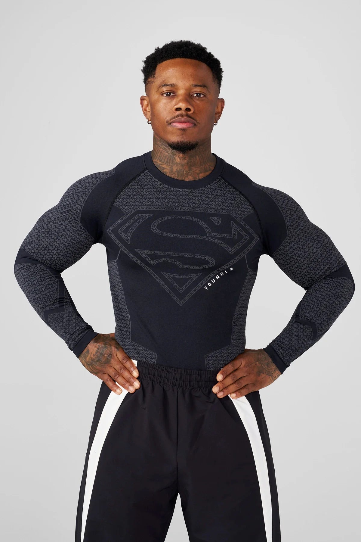 8066 - Superman Compression Longsleeves - BLACK