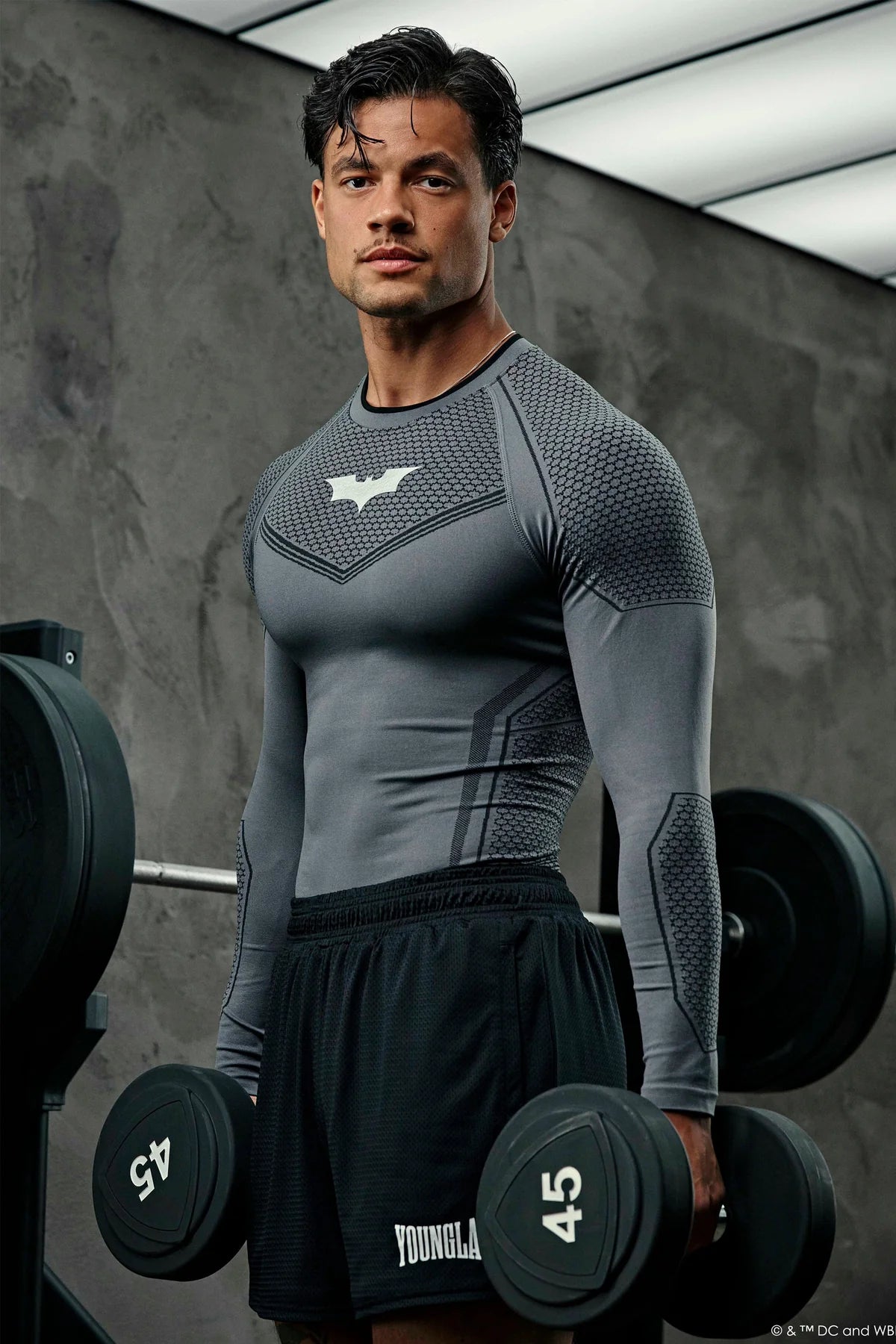 8004 - BATMAN COMPRESSION LONGSLEEVES - DARK GREY