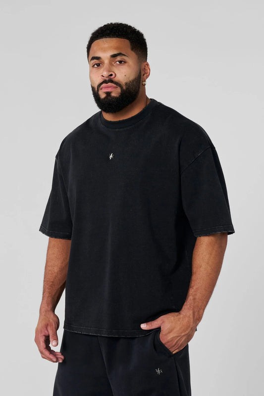 4153 - ELEVATED ESSENTIALS - RELAXED TEE - BLACK WASH