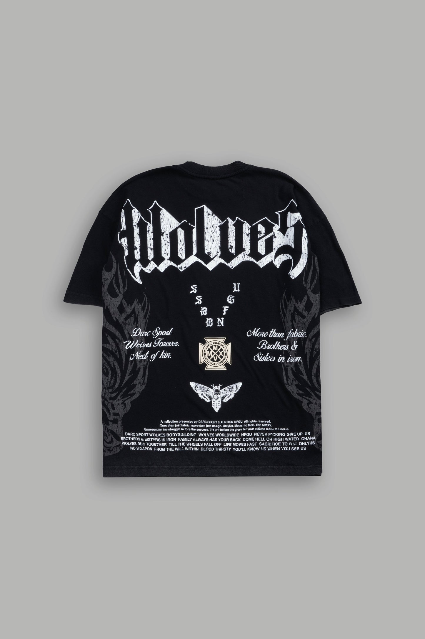 DSHE-0074 WLVS FIRE PREMIUM OVERSIZED TEE IN BLACK