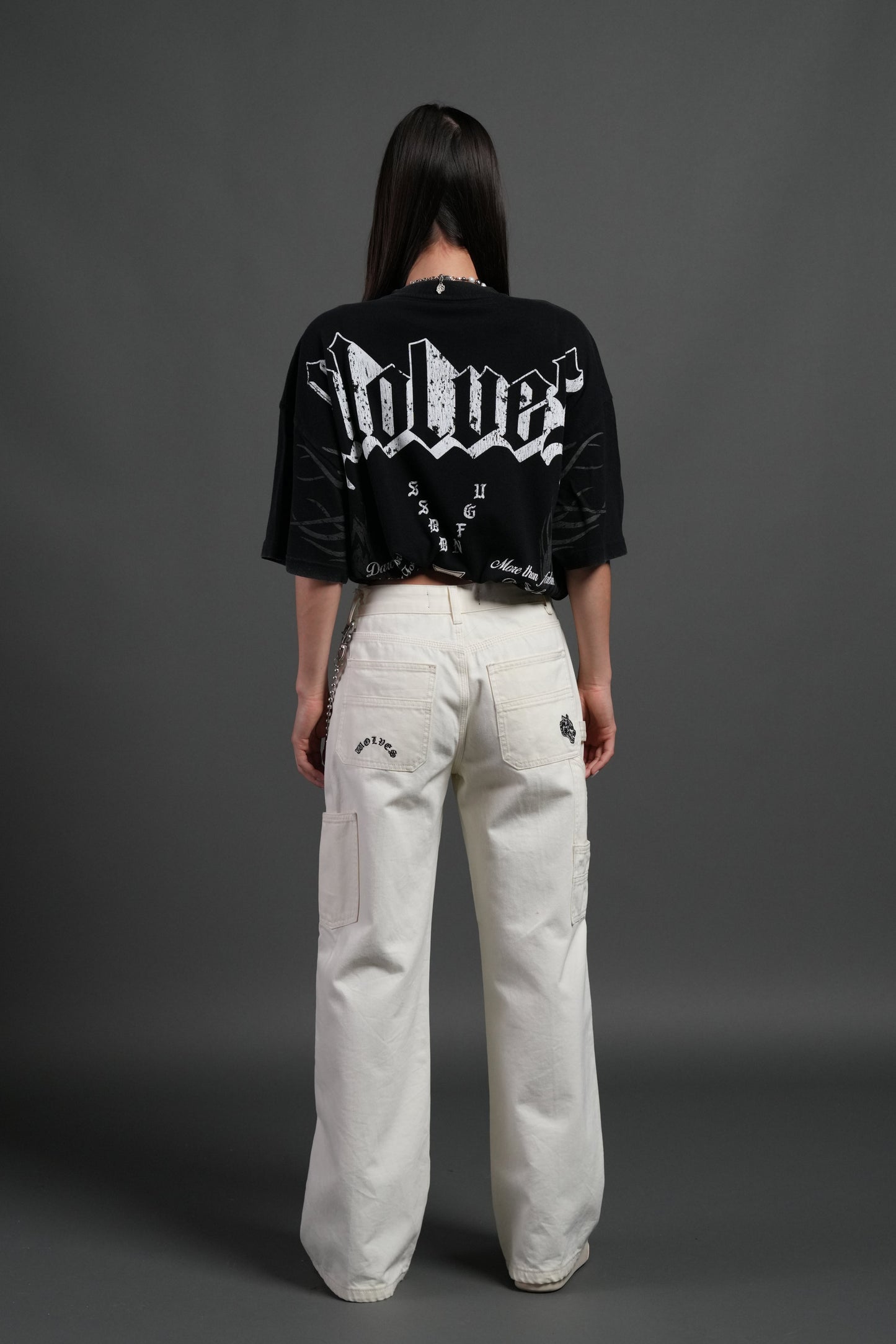 DSHE-0074 WLVS FIRE PREMIUM OVERSIZED TEE IN BLACK