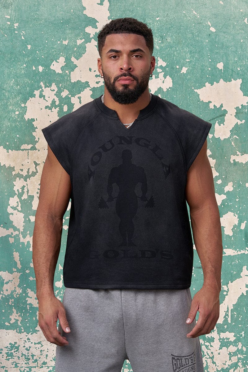 5097 - GOLD'S IRON LEGACY SHADOW CUT-OFFS - BLACK WASH