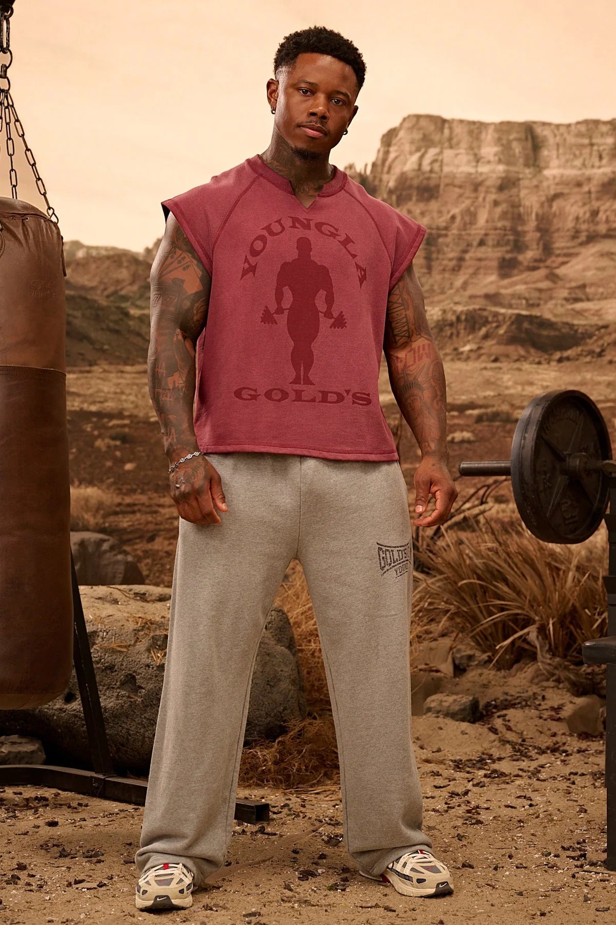 5097 - GOLD'S IRON LEGACY SHADOW CUT-OFFS - BURGUNDY WASH