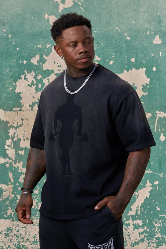 4285 - GOLD'S IRON LEGACY SHADOW TEES - BLACK WASH