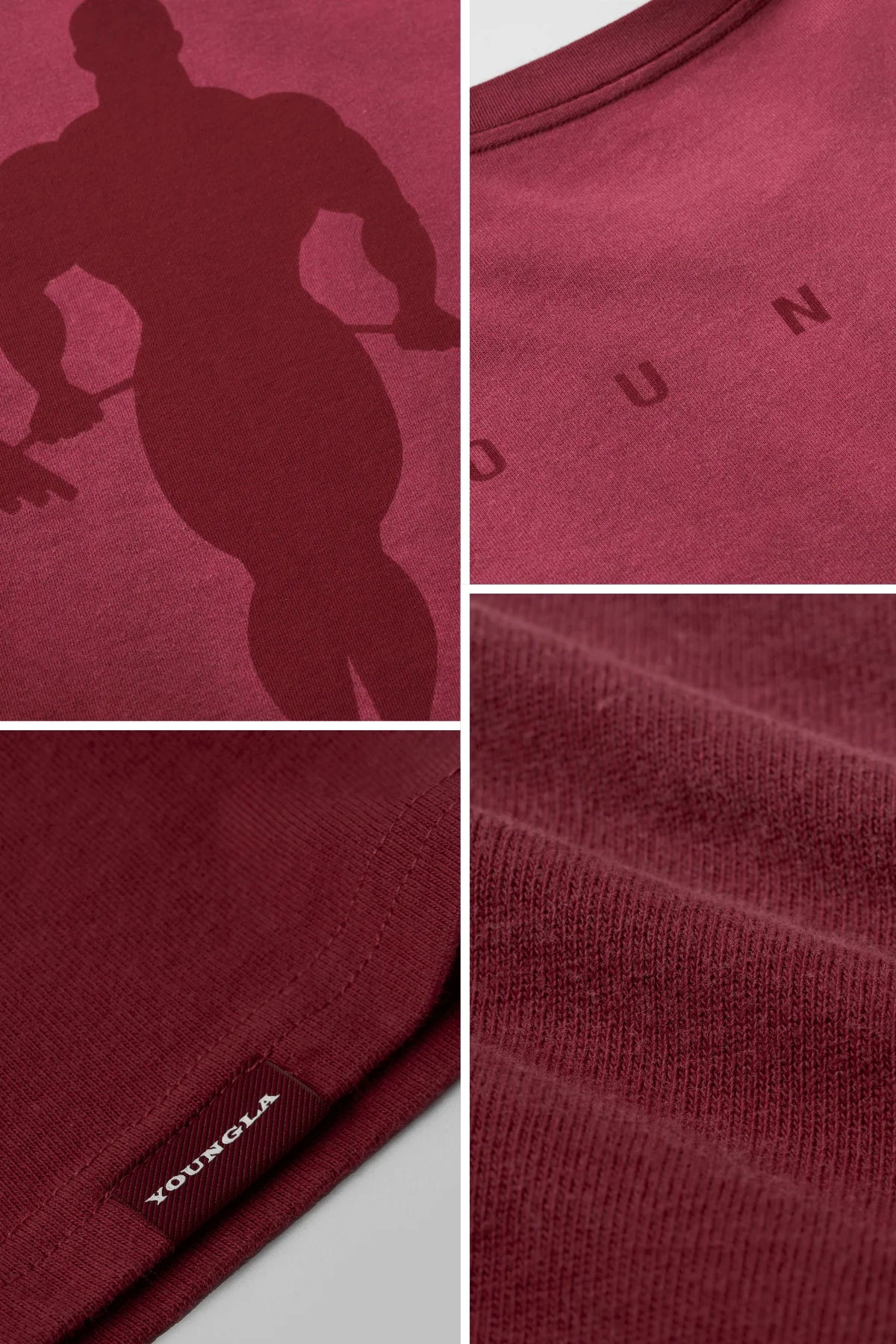 4285 - GOLD'S IRON LEGACY SHADOW TEES - BURGUNDY WASH