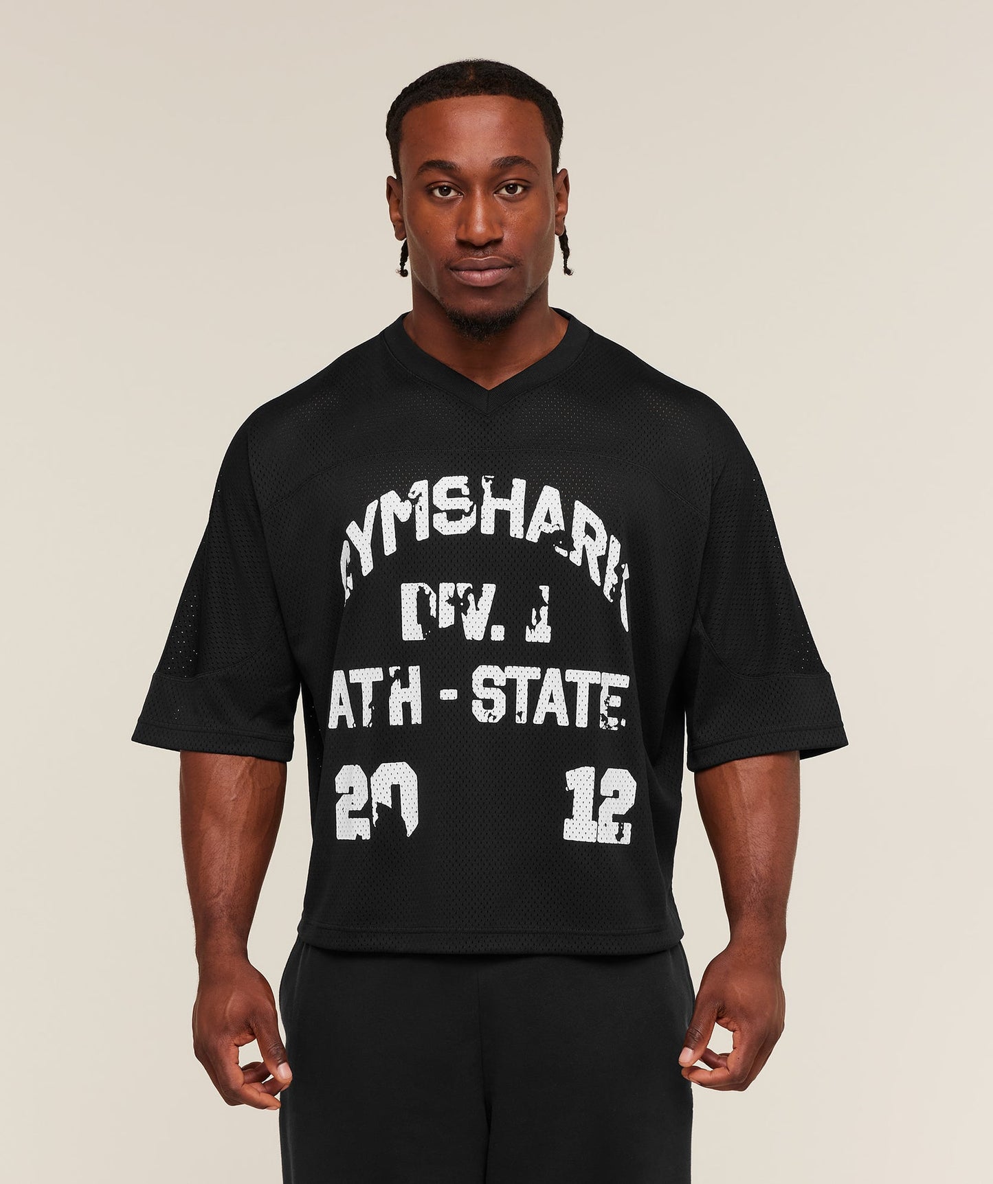 GS-0136 Graphic Mesh Oversized T-Shirt - Black