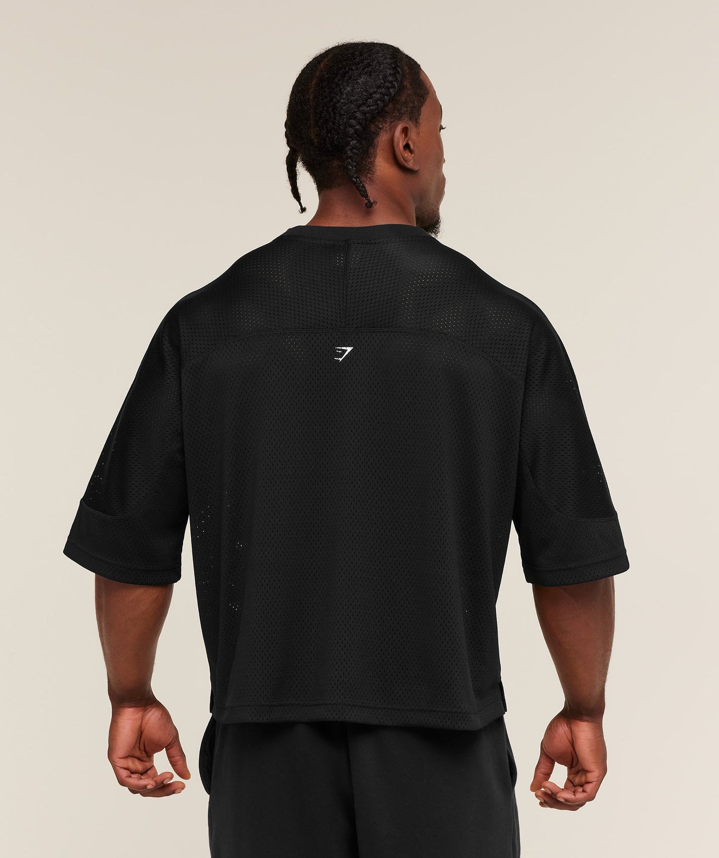 GS-0136 Graphic Mesh Oversized T-Shirt - Black