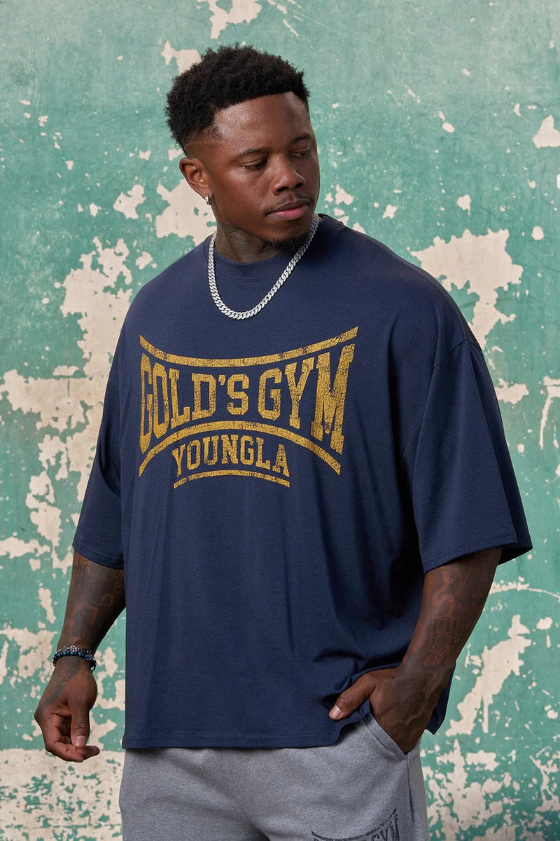4248 - GOLD'S IRON LEGACY HUGE TEES - NAVY