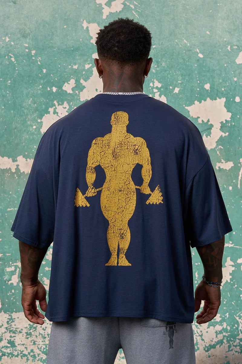 4248 - GOLD'S IRON LEGACY HUGE TEES - NAVY