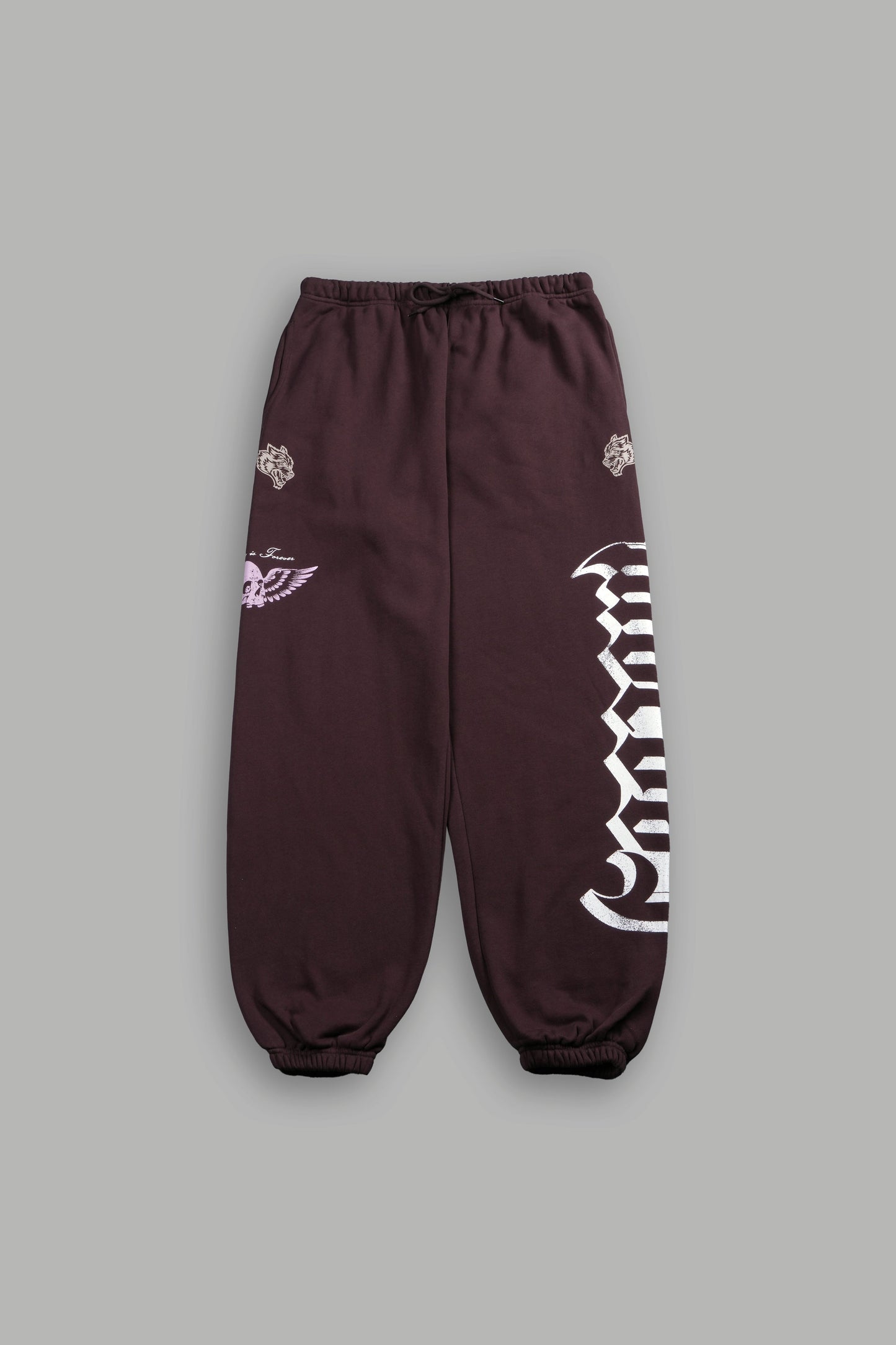 DS-0302 FREE WILL V2 LIGHTWEIGHT LOUNGER SWEAT PANTS IN DARC GARNET