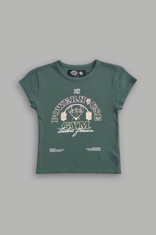 DSHE-0075 WOLVES HOUSE "BABY" TEE IN NORSE GREEN