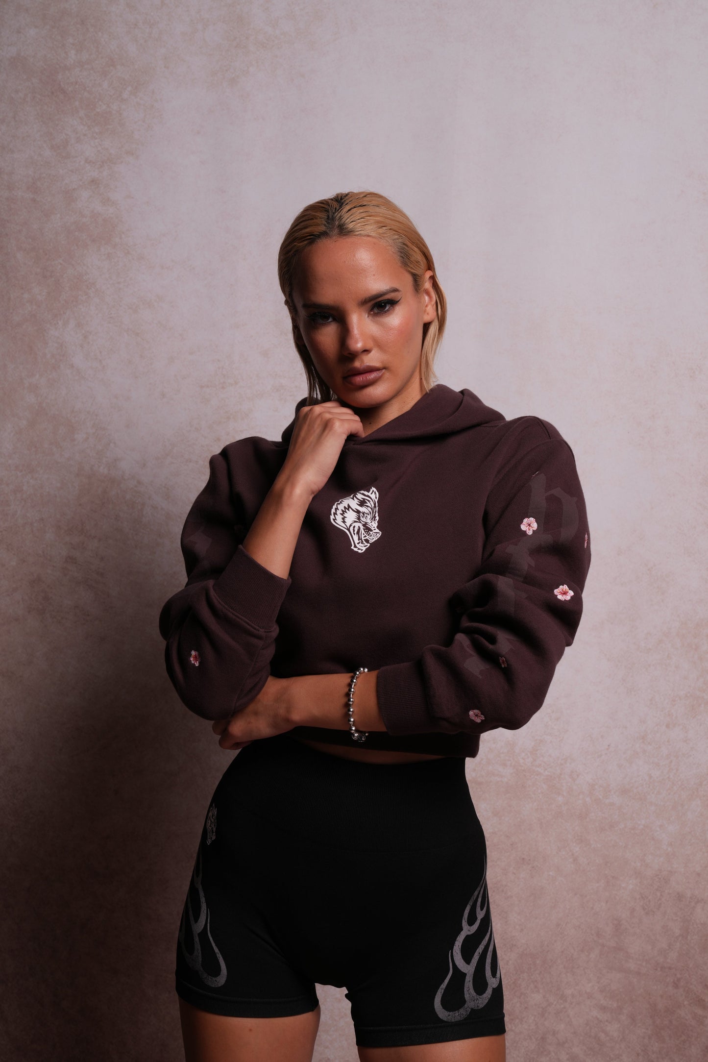 DSHE-0076 BLOSSOM FOREVER "ROSE" HOODIE IN DARC GARNET
