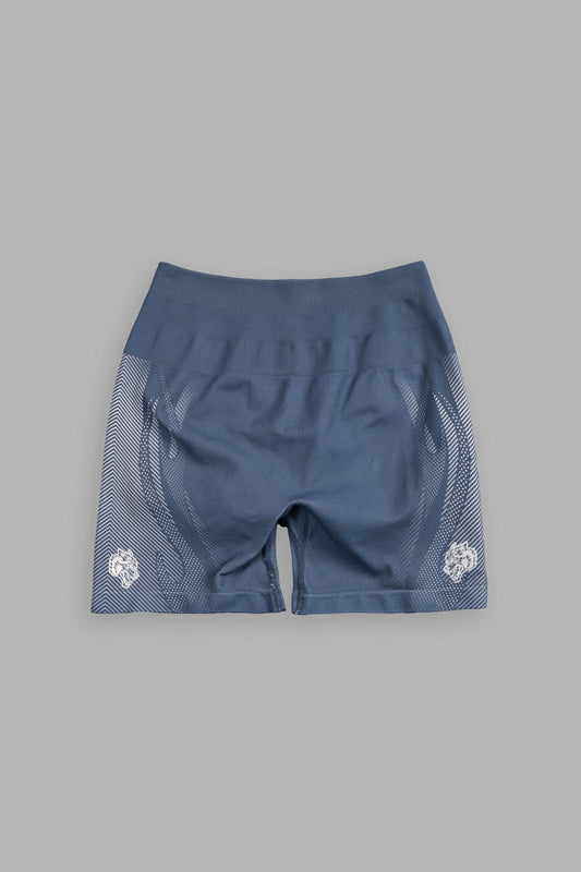 DSHE-0077 MOTO HALFTONE STELLA SOFT SEAMLESS SHORTS IN CHARCOAL BLUE