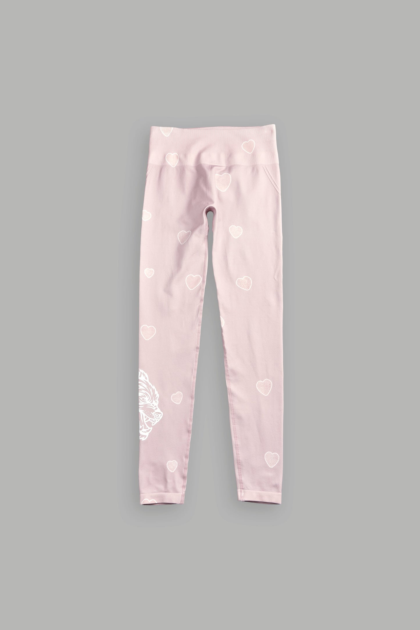 DSHE-0078 HER ENERGY "EVERSON" HUXLEY SCRUNCH LEGGINGS IN HEART CANDY BLUSH PINK
