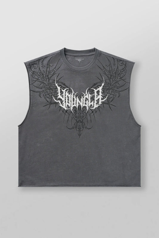 3027 - DARK WAVE CUT-OFFS - Grey Wash