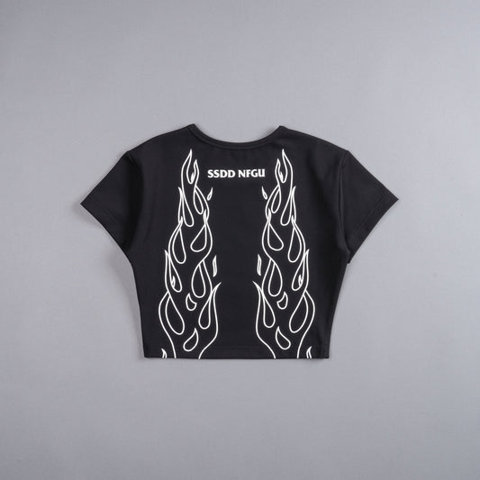 DSHE-0079 BURN S/S "ENERGY" TOP IN BLACK